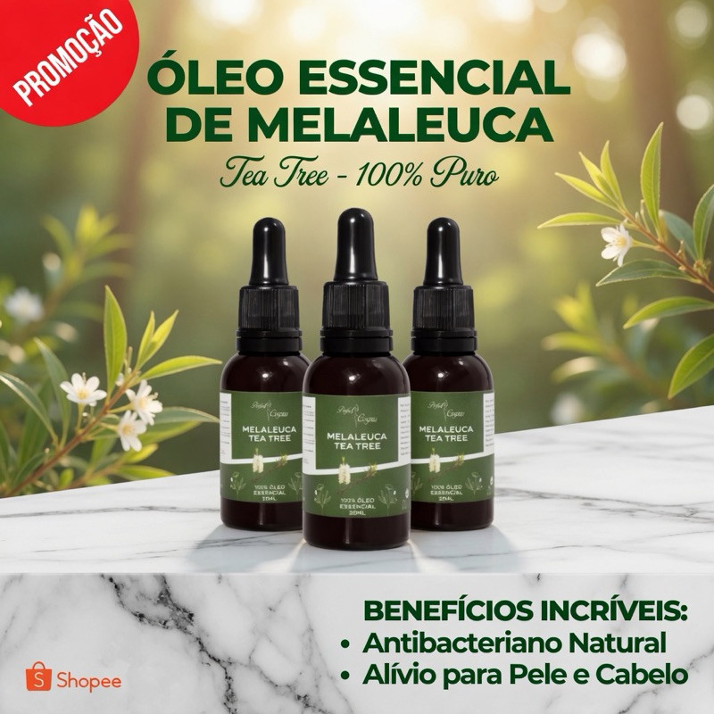 Óleo Essencial De Melaleuca Tea Tree Conta Gotas 