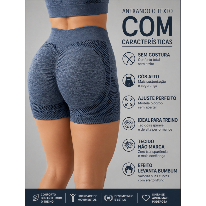Short Fitness Feminino com Modelagem Anatômica qu