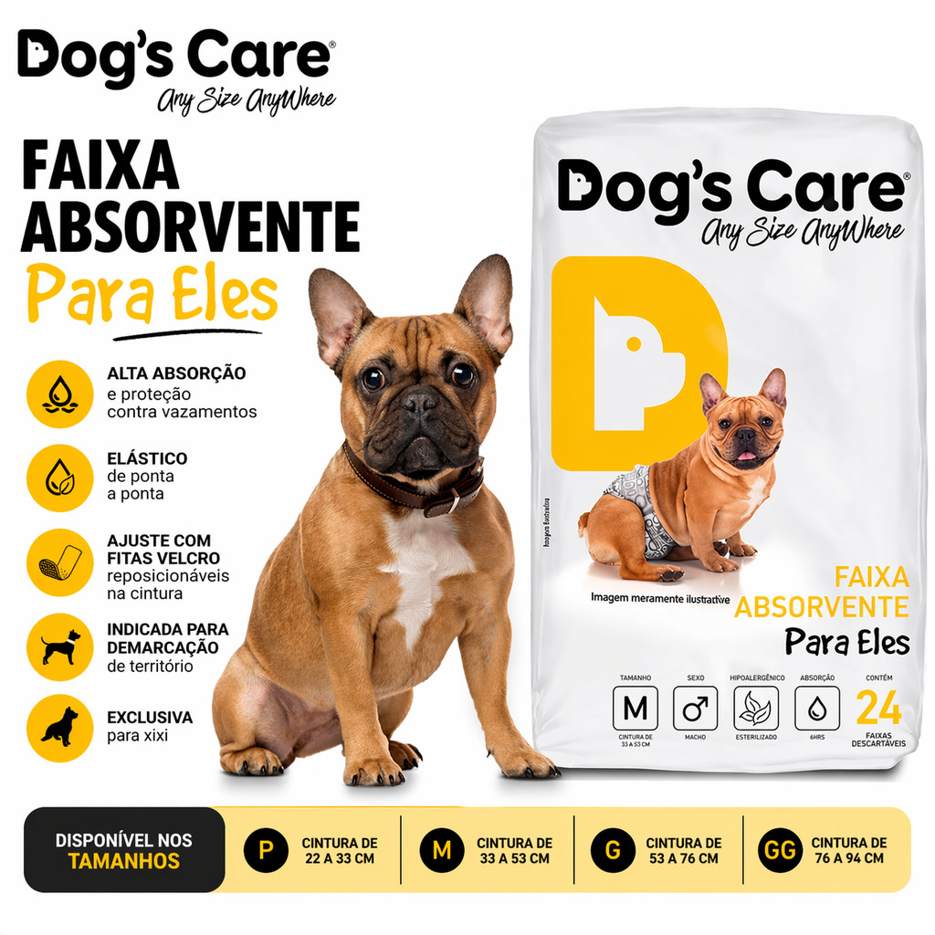 Fralda Higiênica Descartável Pet para Cachorro M