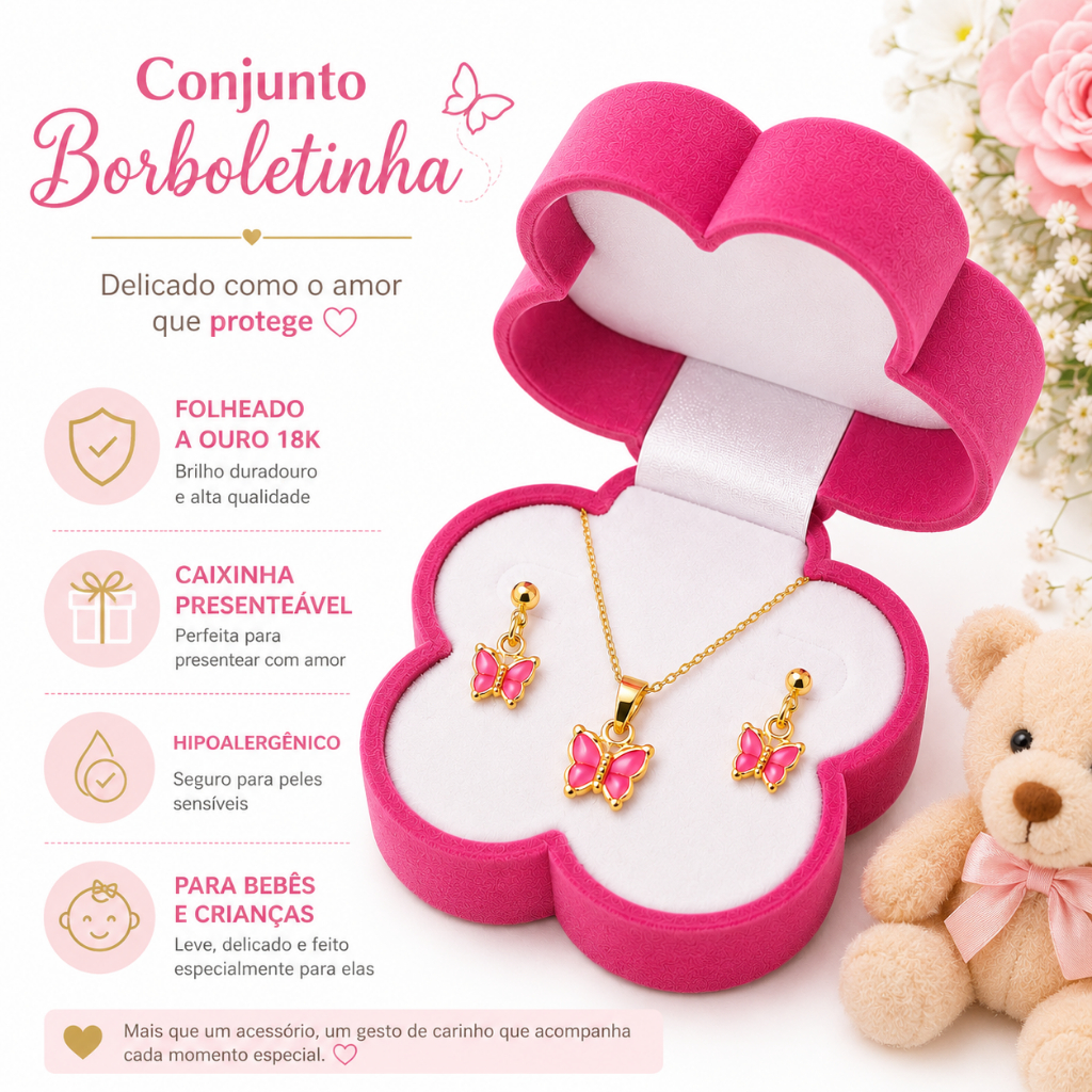 Conjunto Infantil Para meninas antialérgico Folhe
