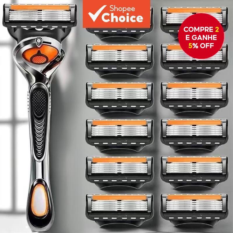 Barbeador Manual de Aço Inoxidável de 5 Camadas 