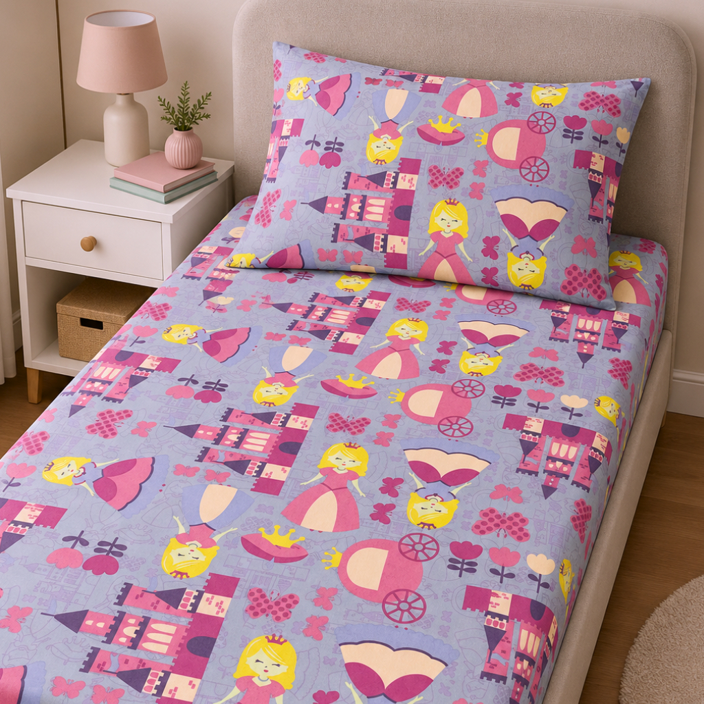Jogo Lençol Infantil Solteiro Estampado Menina Me