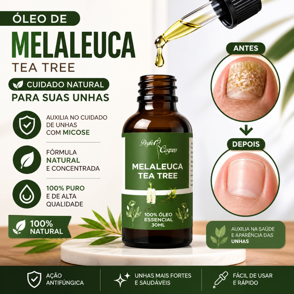 Óleo Essencial De Melaleuca 100% Puro 30ml Contra