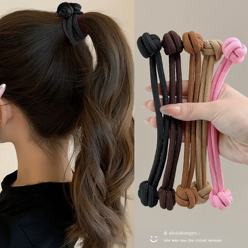 3 pçs botão gravata cabelo elástico anel de cab