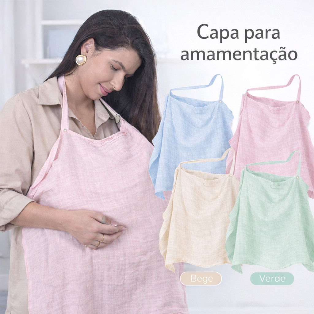 Capa Amamentação 100% Algodão Soft 85x70cm Alç