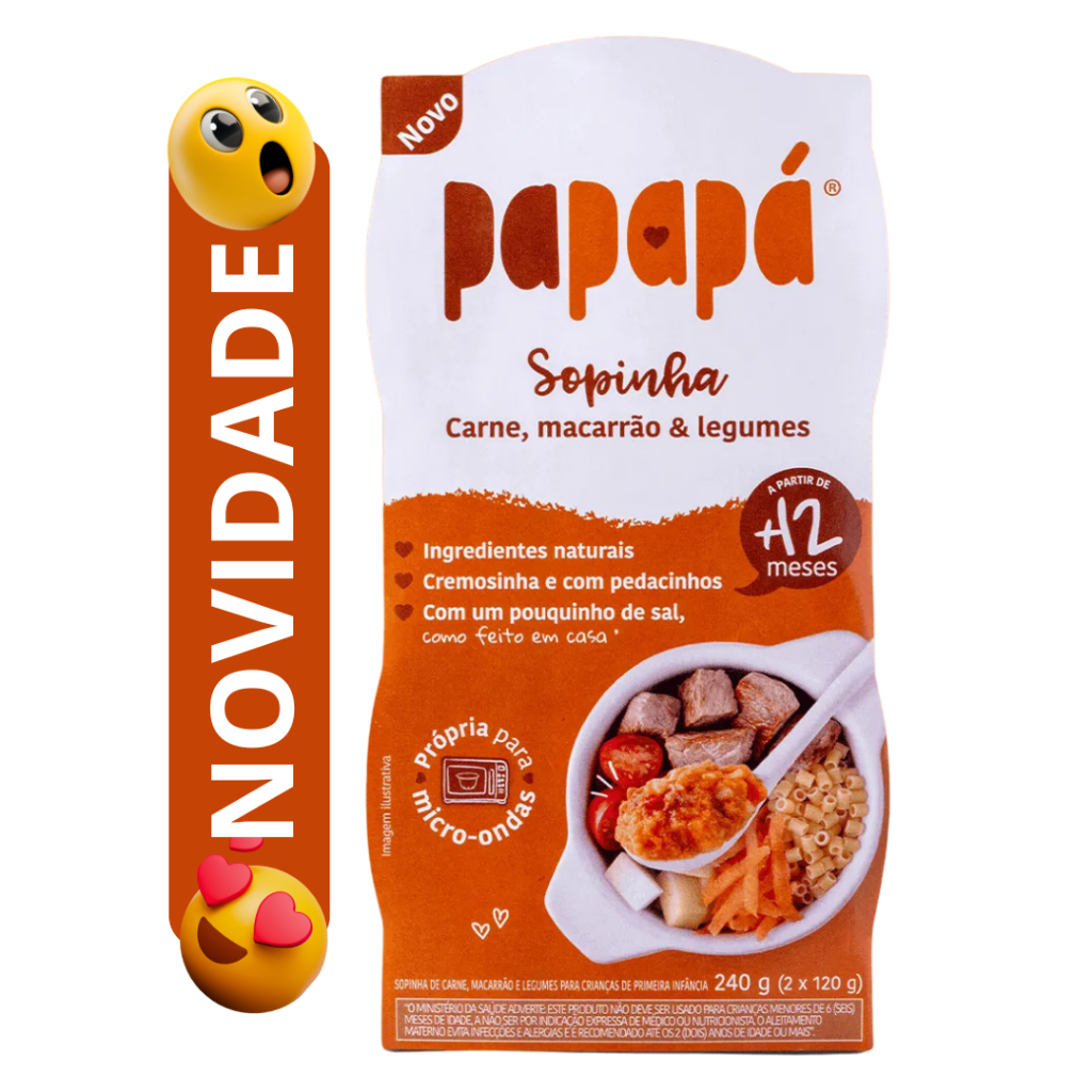Sopinha Papapá 4 Sabores Disponíveis +6 Meses 24