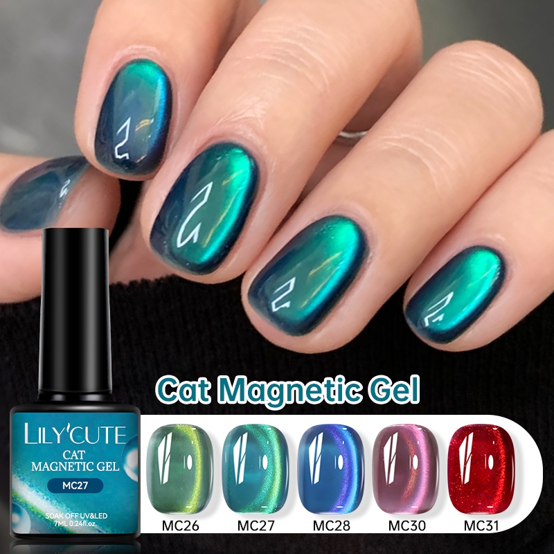 LILYCUTE 7ml Gato Verde Gel Magnético Esmalte Bri