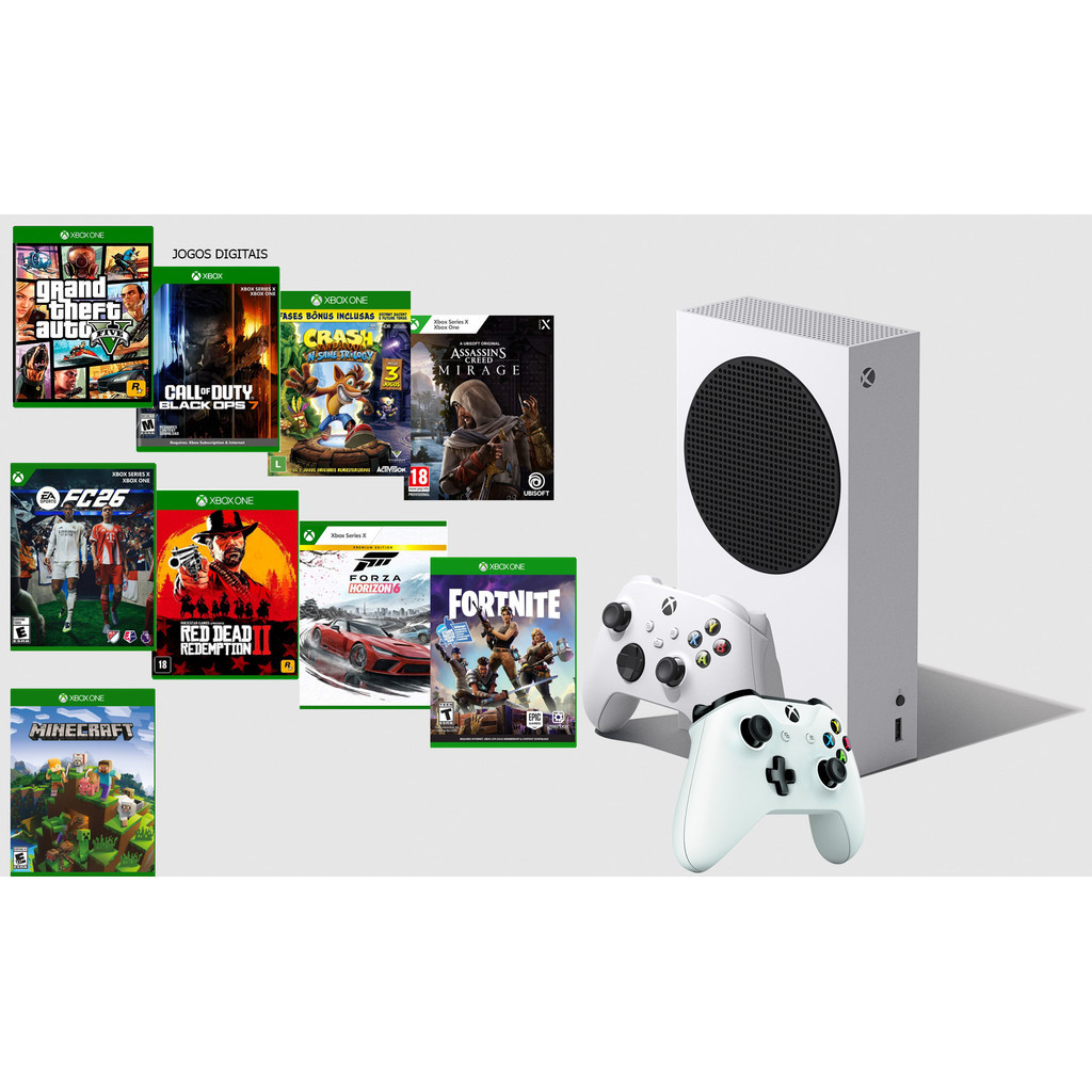 Microsof Xbox Series S 1000gb / 500gb 1 ou 2 Contr