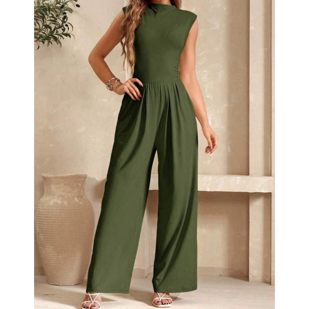 Macacão Feminino Longo Regata Pantalona Com Bolso