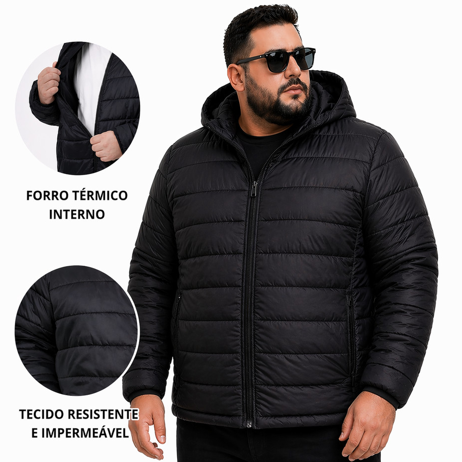 Jaqueta Bobojaco Masculina Plus Size Básica  Puff
