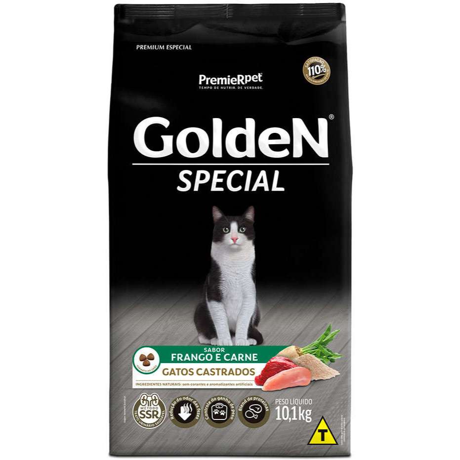 Ração Golden Special Gatos Castrados Frango e Ca
