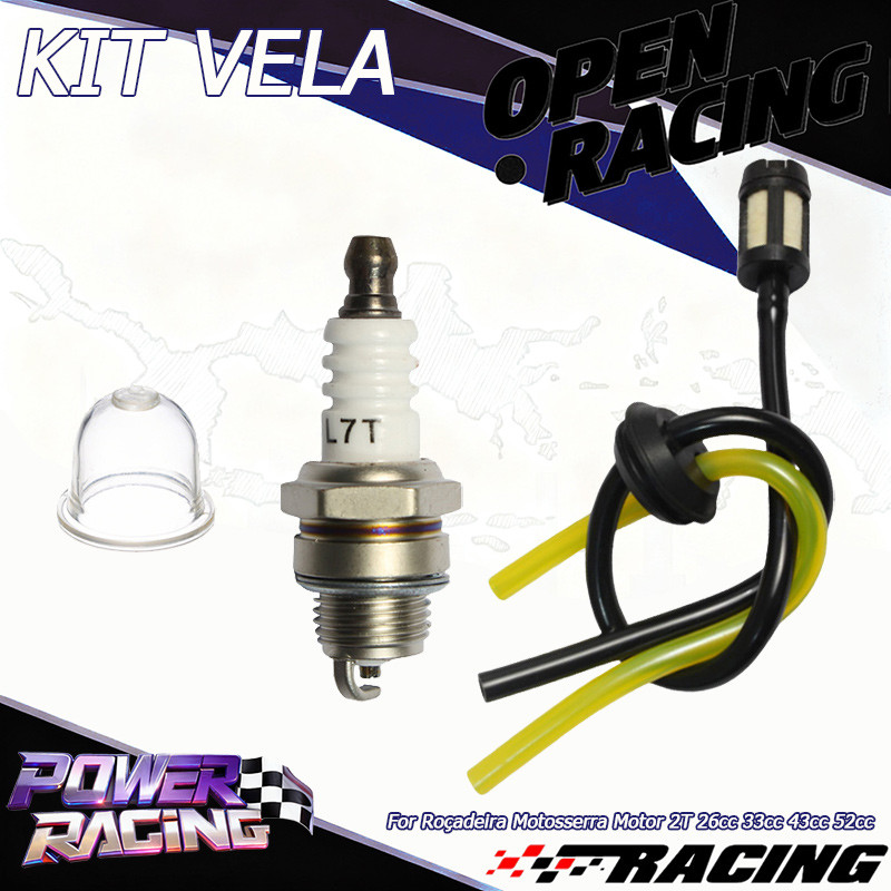 Vela L7T + Mangueira + Filtro Combustível Kit Rev