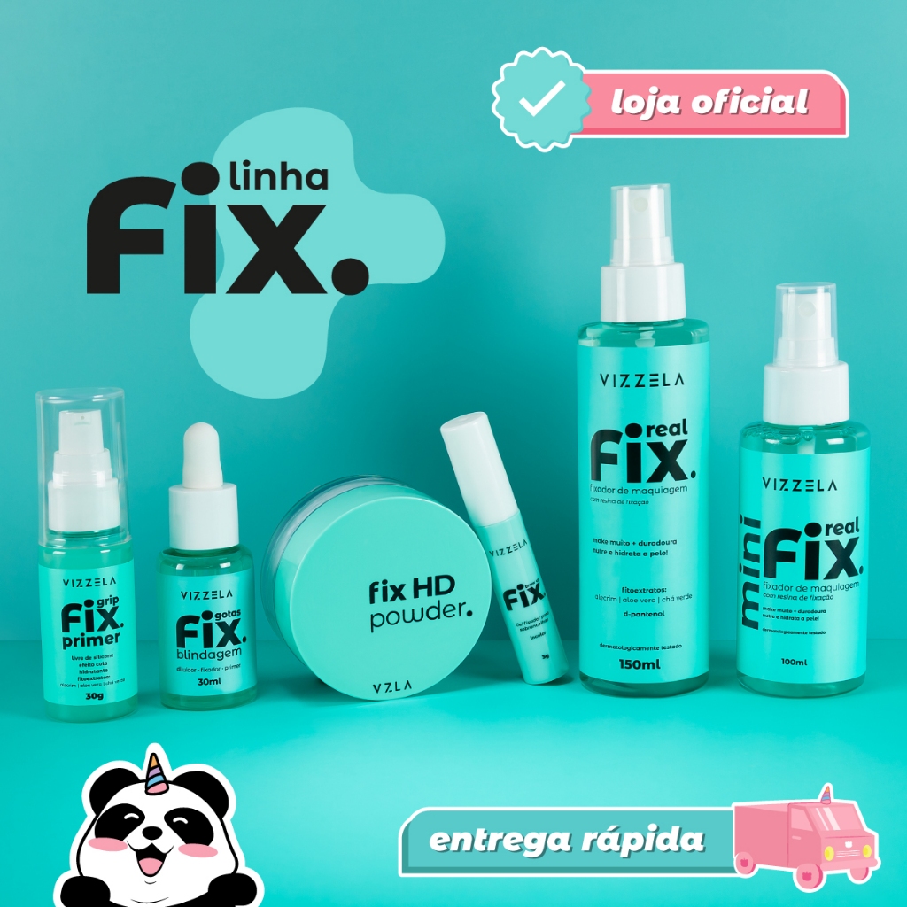 Linha Fix Vizzela Real Fix Gotas Fix + Hd Powder +