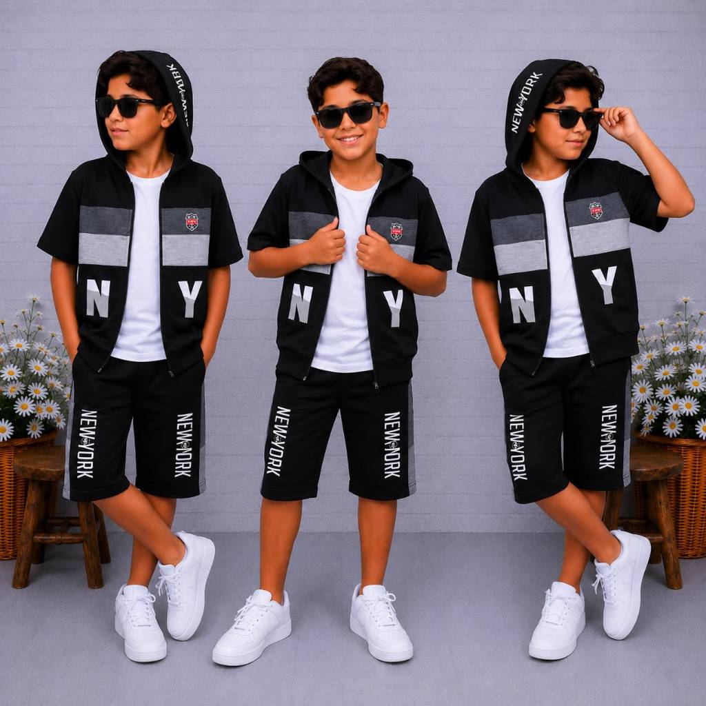 Kit Conjunto 3 Peças Menino Colete + Blusa + Berm