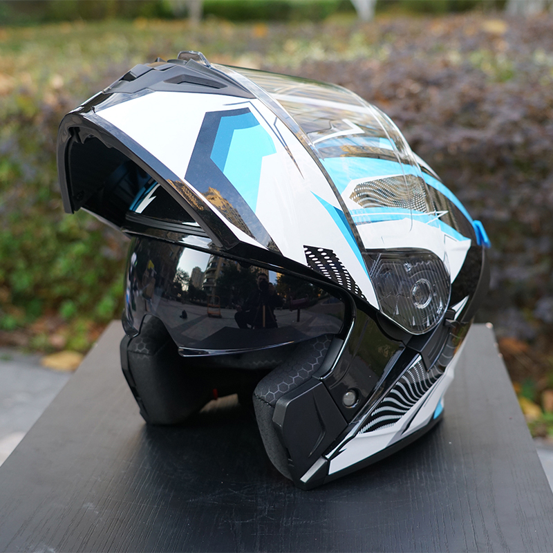 Capacete Flip-up Four Seasons para Moto com Dupla 