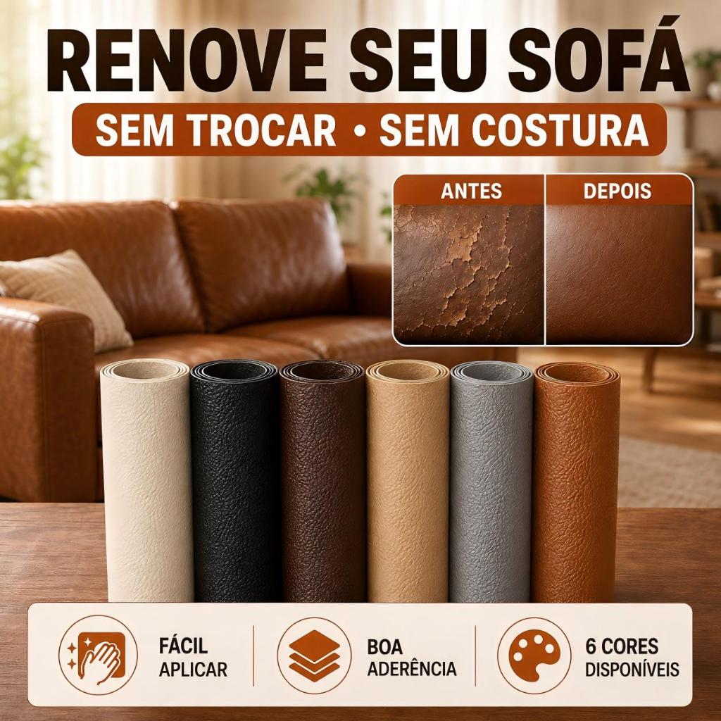 Adesivo Reparador de Couro Para Sofá e Móveis 60