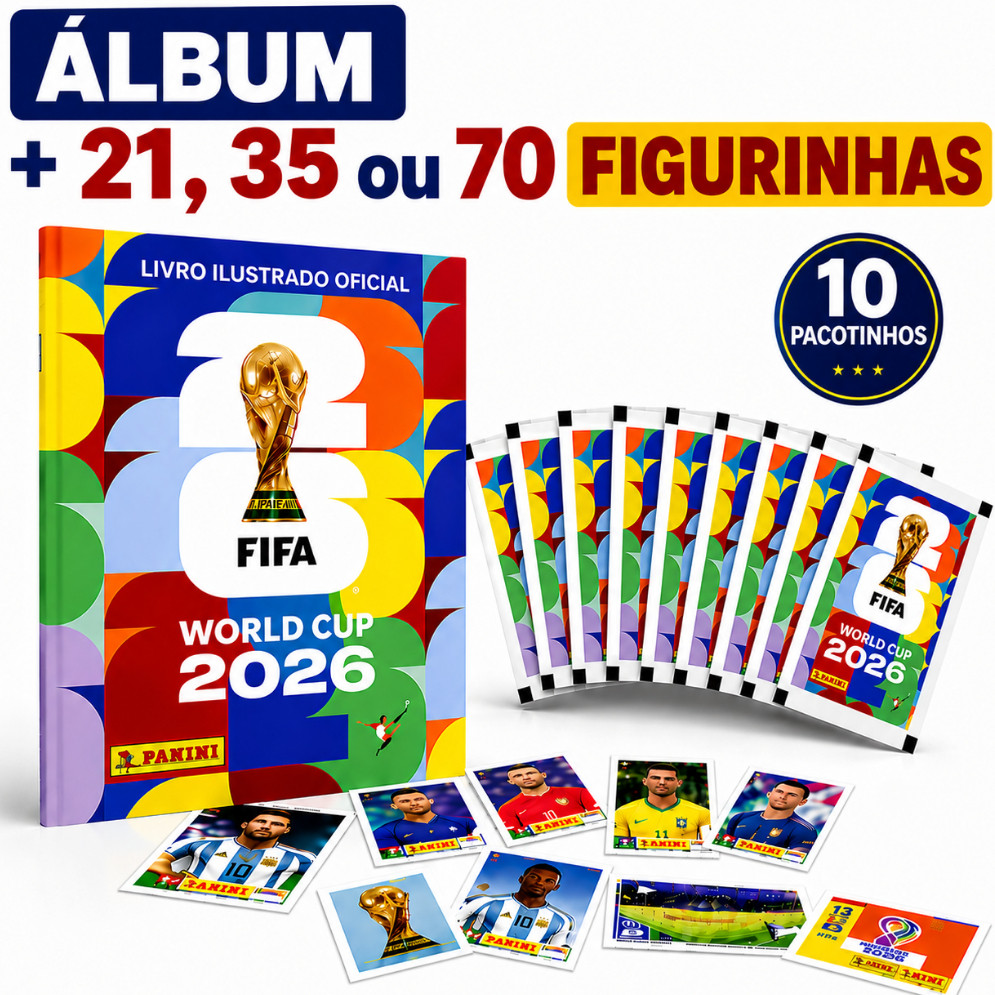 Álbum Copa Do Mundo FIFA 2026 Brochura + 70 Figur
