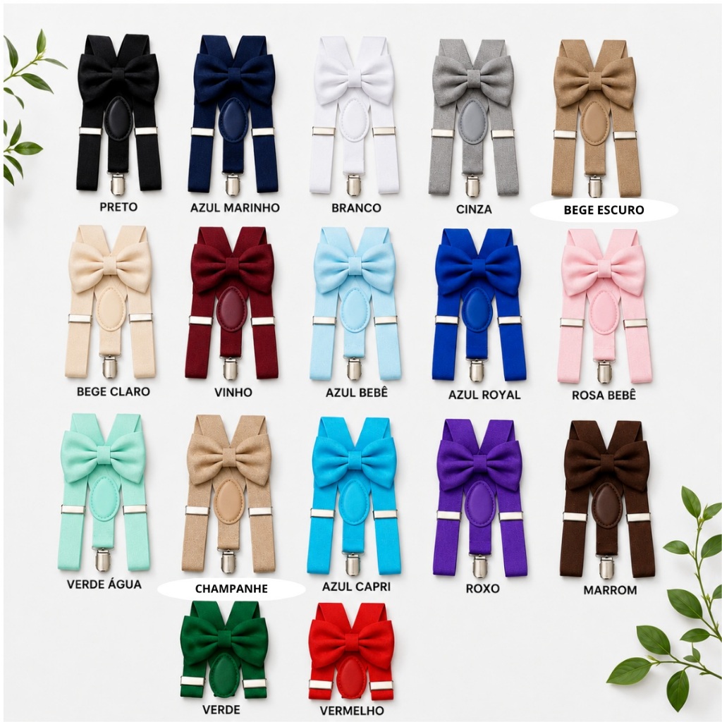 Kit Suspensorio e Gravata Borboleta Infantil Elega