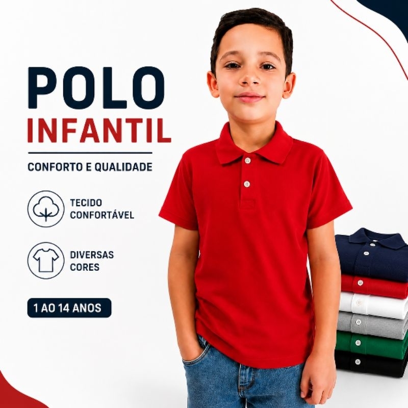 Camisetas gola polo infantil Menino BASICAS LISAS 