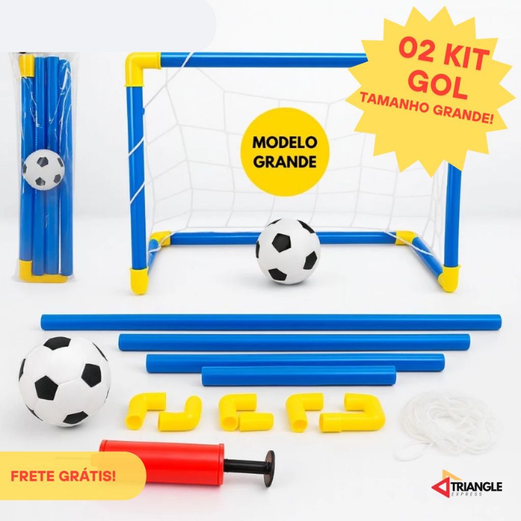Kit Mini Trave com Rede + Bola + Bomba de Encher T