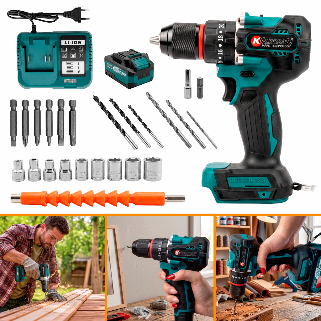 Parafusadeira Furadeira Impacto Brushless 60v Sem 