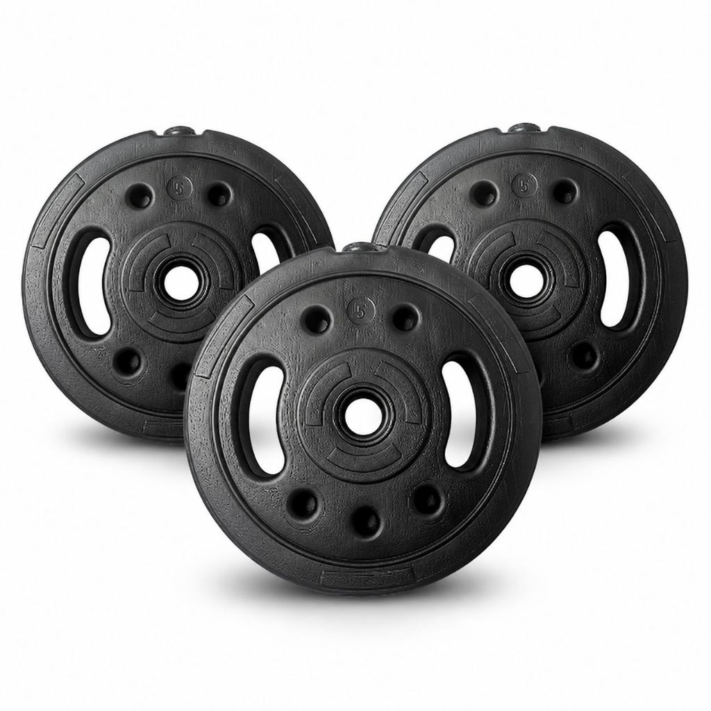 2x Anilhas de 5kg + 1x anilha 5kg brinde Kenkorp L