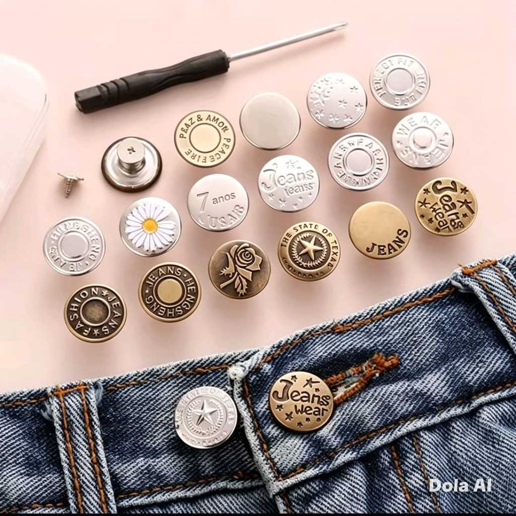 Botões Ajustáveis com Parafuso para Calça Jeans