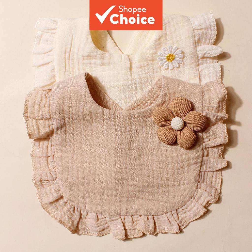 Lenço Floral De Algodão Para Bebê Com Babador E