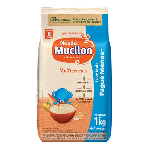 Cereal Infantil Multicereais 1kg Mucilon