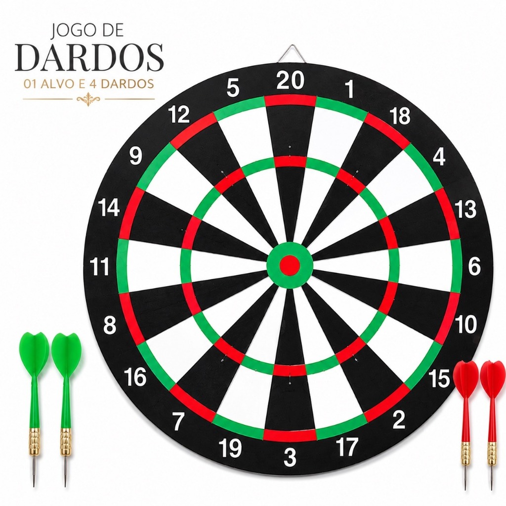Kit De Dardos 2 Em 1 Com Alvo Duplo E 4 Unidades