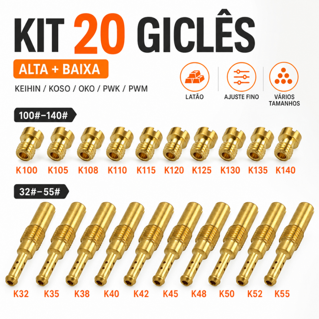 Kit 20 GiclêS Carburador Gigles Cg FAN Titan Twis