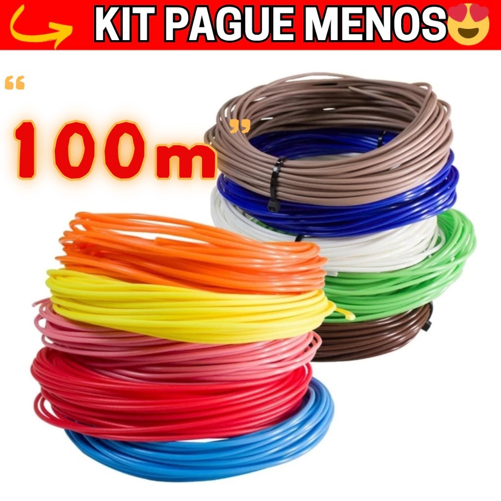 Refil Filamento PLA Kit 10 Rolos 100 / 120 M PRA C
