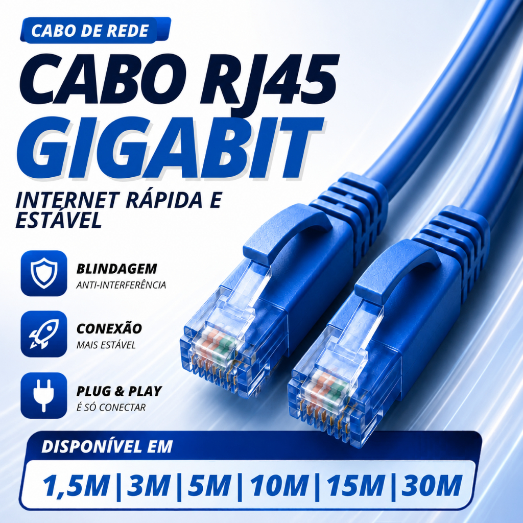 Cabo de Rede para Internet Crimpado RJ45 Vário Ta