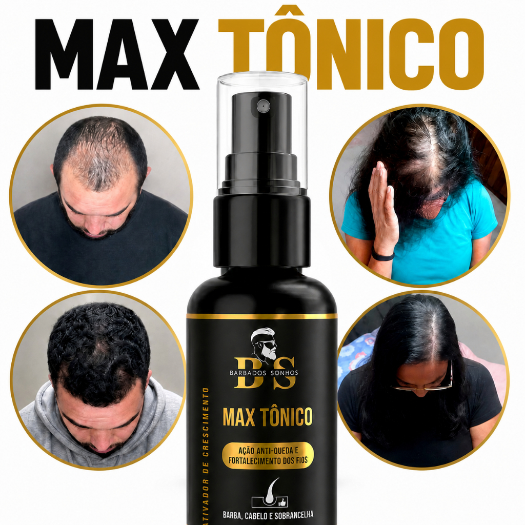 MAX Tônico Crescimento Capilar, Barba e Sobrancel