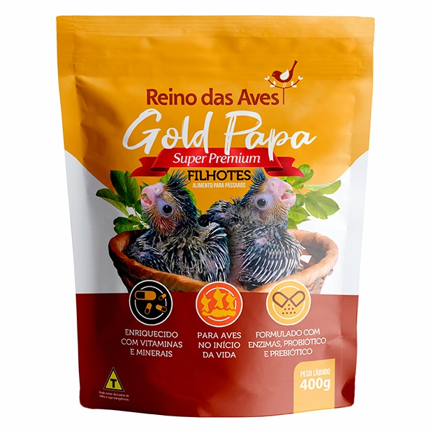Reino das Aves Gold Papa para Filhotes 400g