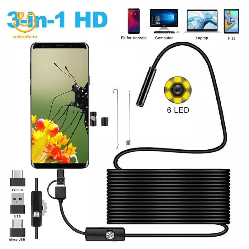 smileofenn 5.5MM Câmera Endoscópica Android 3 Em