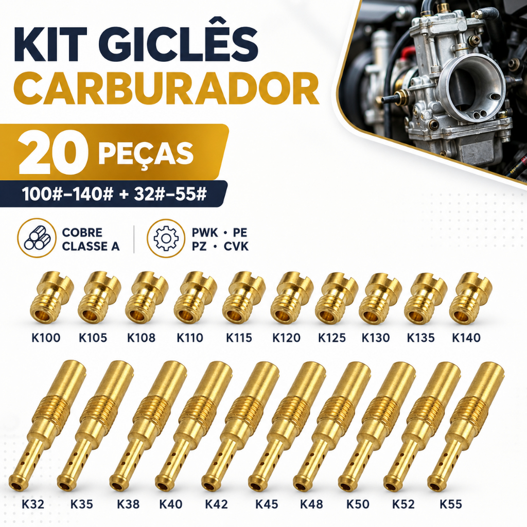 Kit 20 GiclêS Carburador Gigles Cg FAN Titan BROS