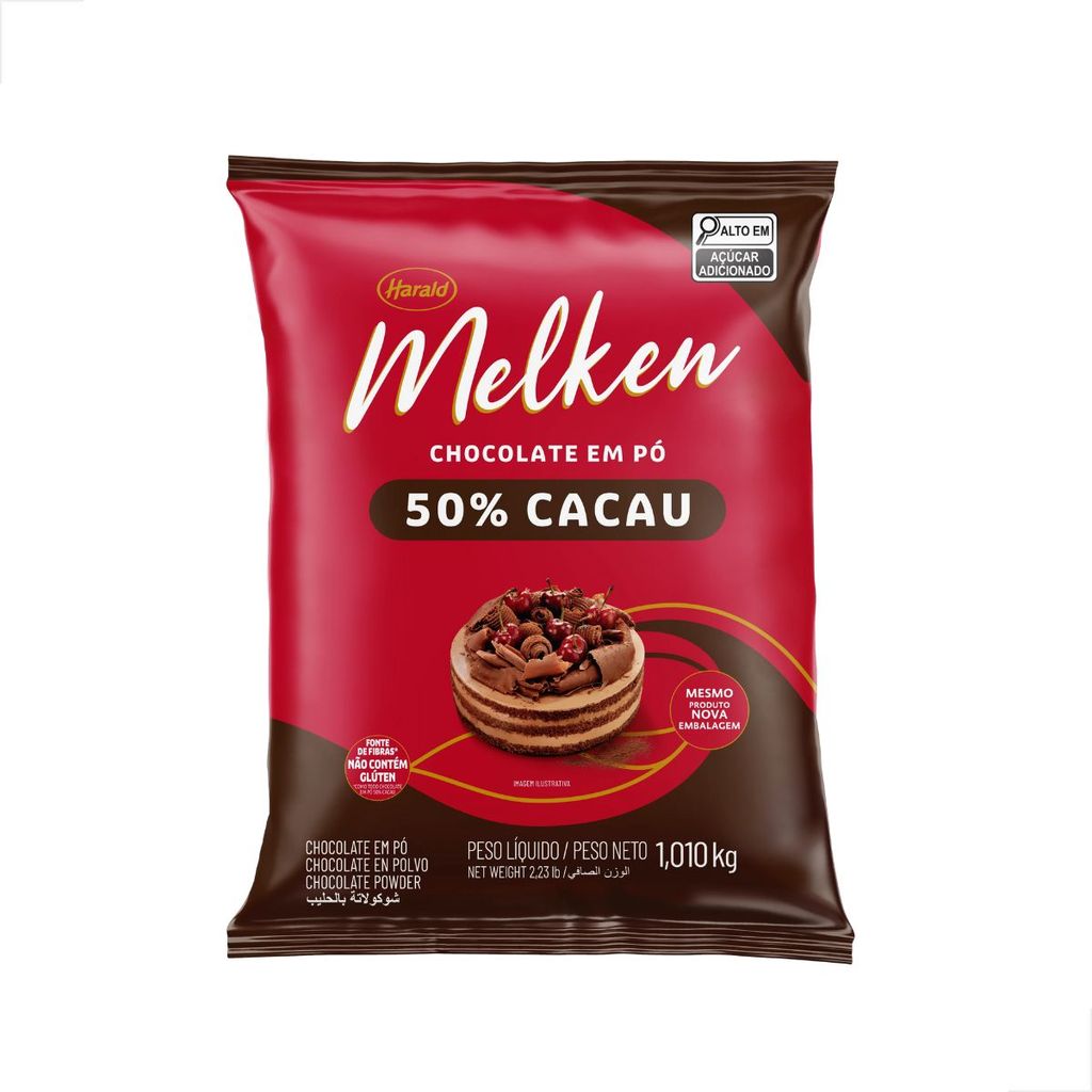Chocolate em Pó Melken 50% 1,01kg Harald
