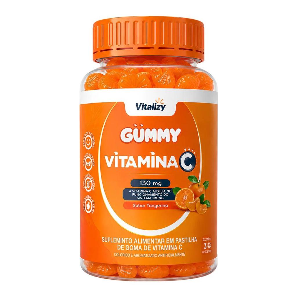 Vitamina C em Goma Gummy 30 Gomas  Sabor Tangerina