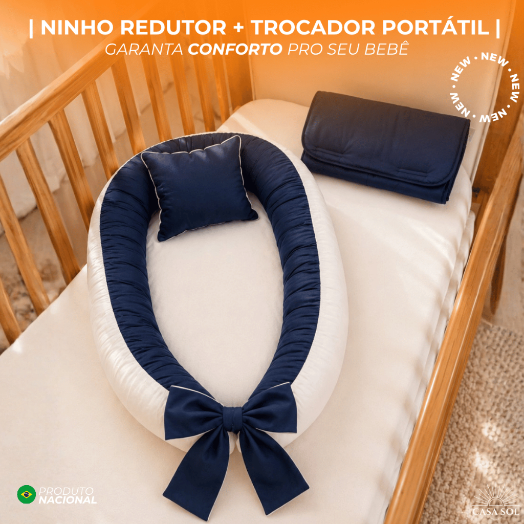NINHO REDUTOR DE BERÇO  |  COM ZIPER E LAÇO   | 