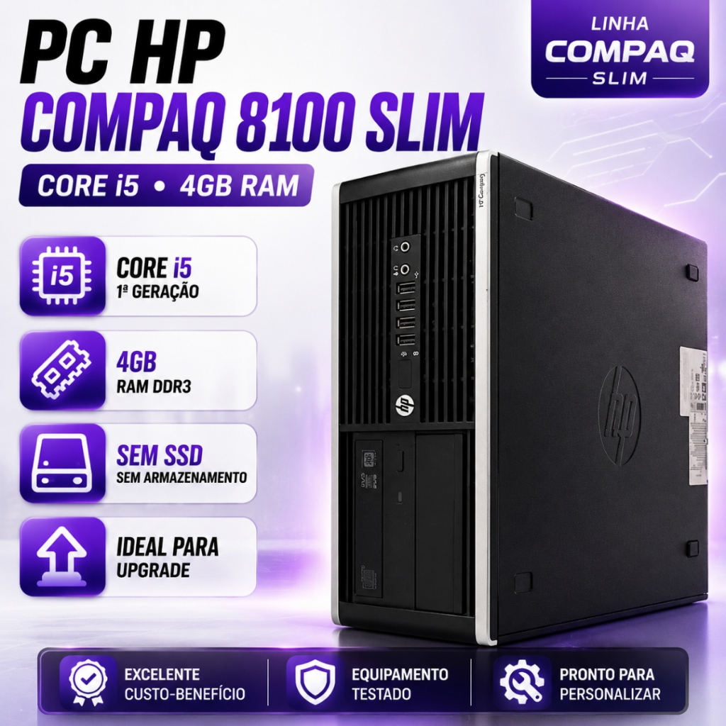 Pc Computador Cpu HP COMPAQ Intel i5 1° 4gb Sem S