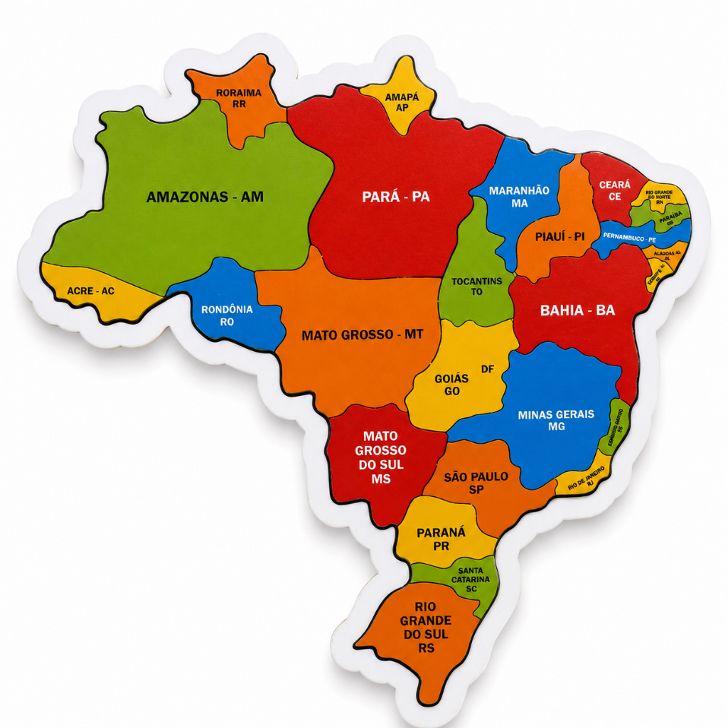 Mapa Do Brasil em Madeira Quebra Cabeça Região E