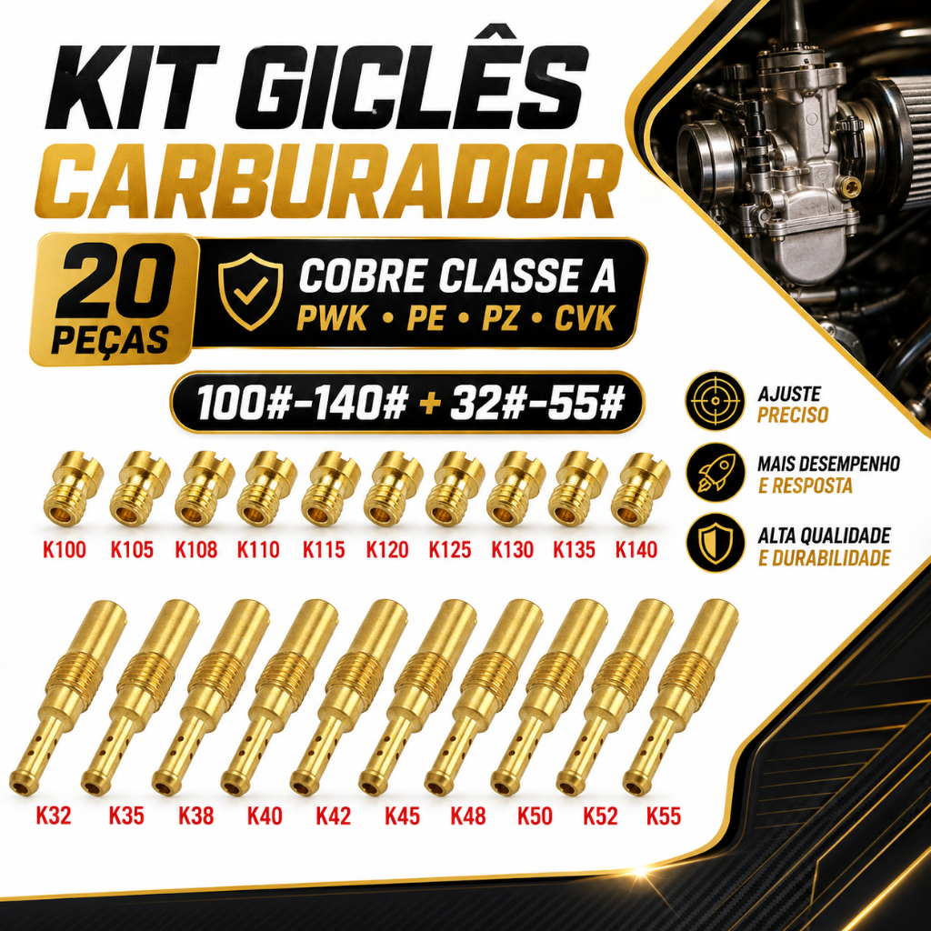 Kit 20 Giclês Carburador Compatível Keihin Koso 