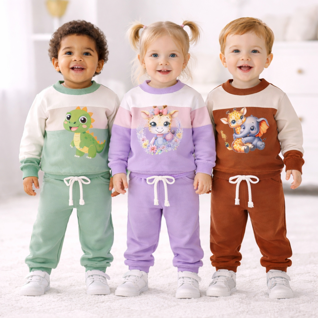 Conjunto Moletom Flanelado Bebê Calca e Blusa 3 C