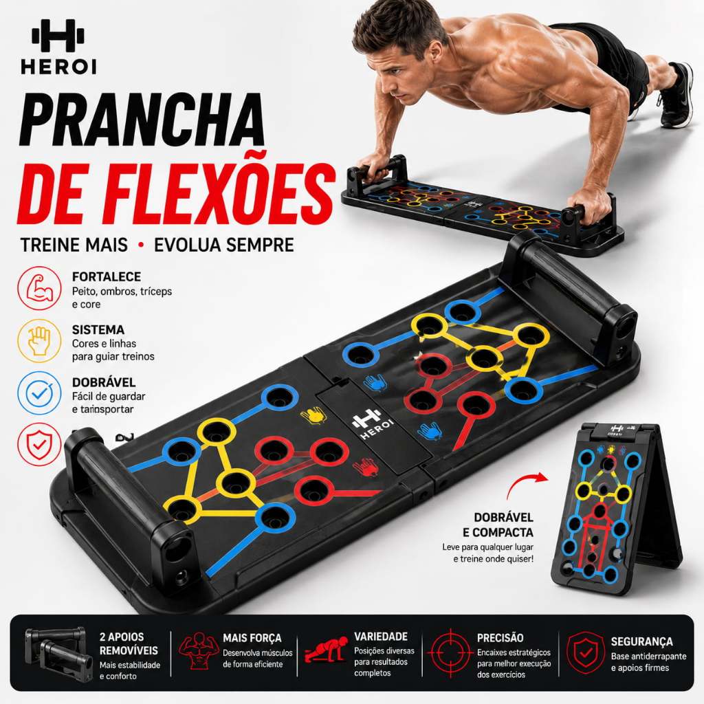 HEROI Dobrável Push-Up Board Multifuncional Push-