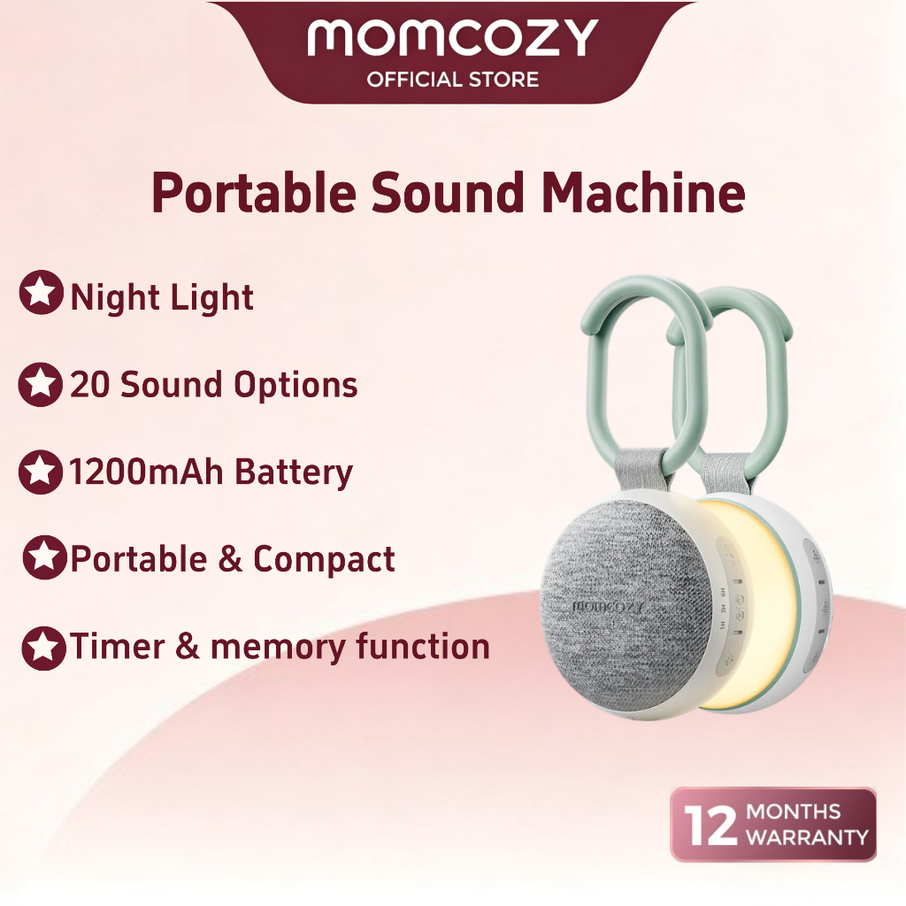 Máquina De Som Portátil Momcozy Com Luz Noturna 