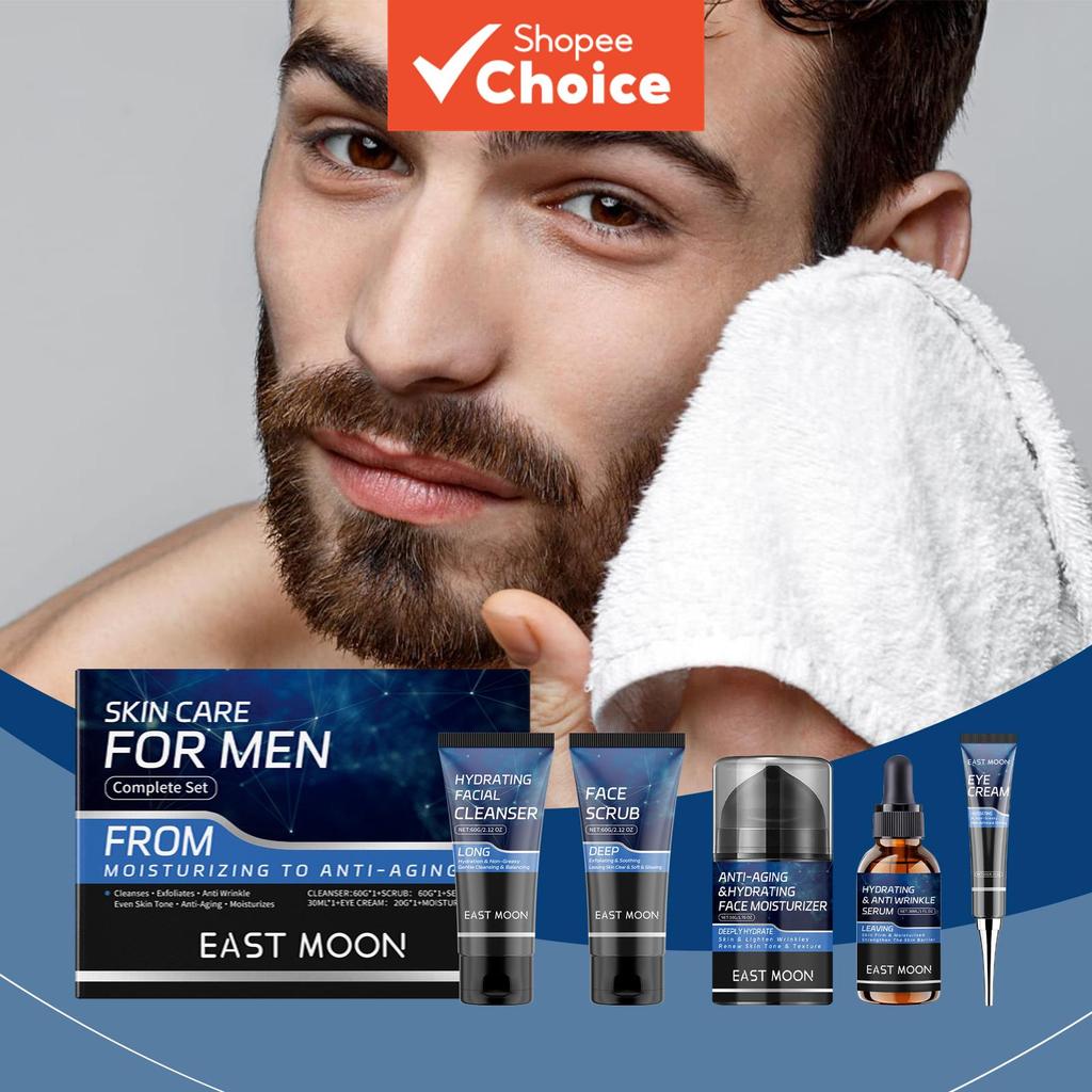 Conjunto de cuidados com a pele para homens, rotin