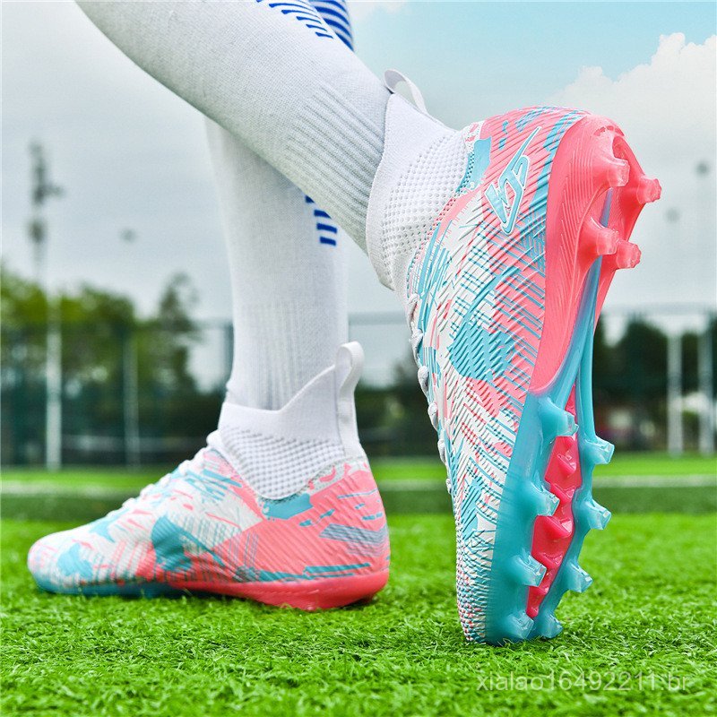 Chuteiras de futebol masculinas de cano alto com t