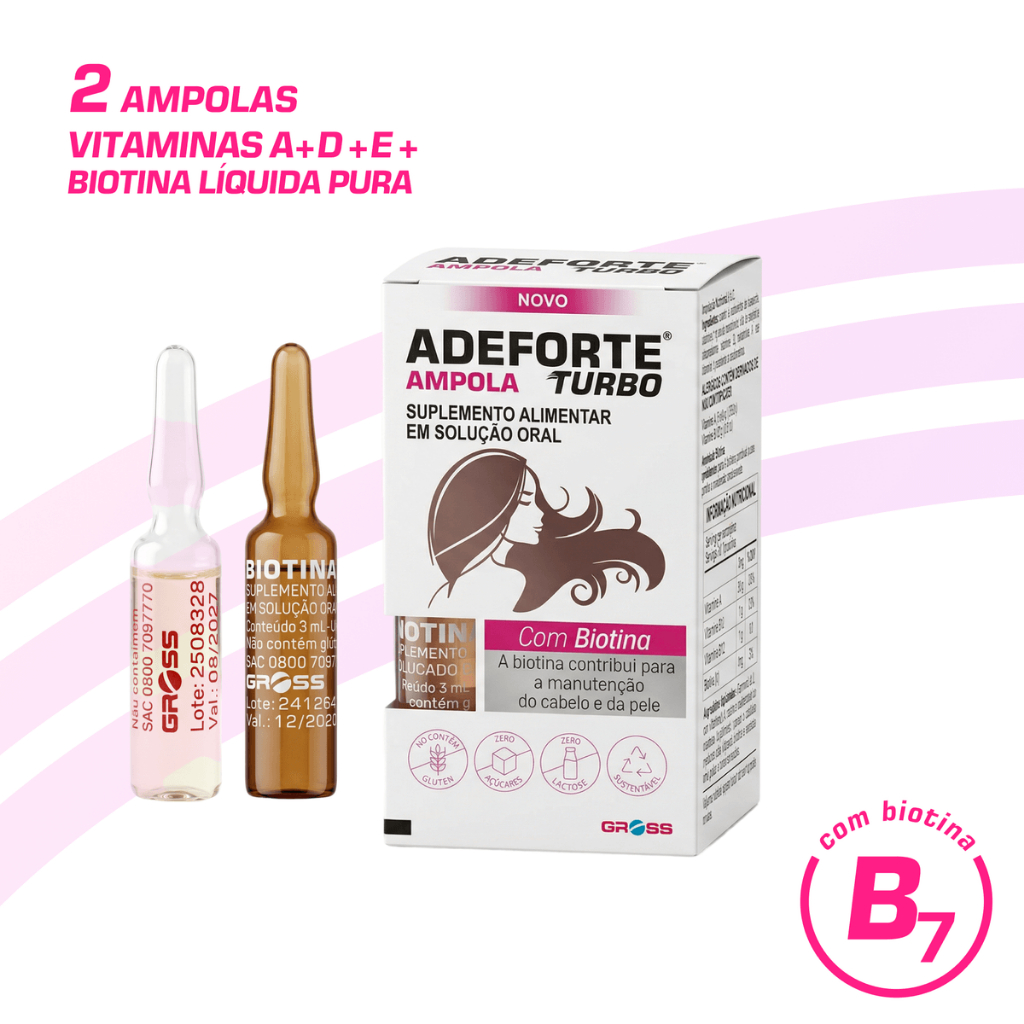 Adeforte Turbo + Biotina 3ml Original Vitamina Cab