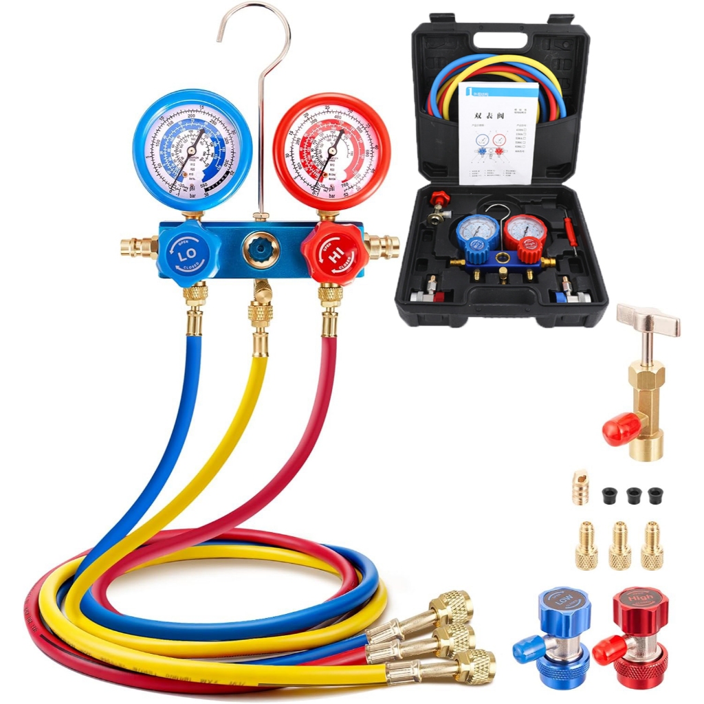 Conjunto de Manômetros de Refrigeração R22 R134